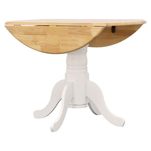 English Elm Natural Hardwood Drop Leaf Pedestal Dining Table for Cozy Breakfast Nooks B2777S00016
