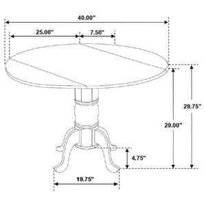 English Elm Natural Hardwood Drop Leaf Pedestal Dining Table for Cozy Breakfast Nooks B2777S00016