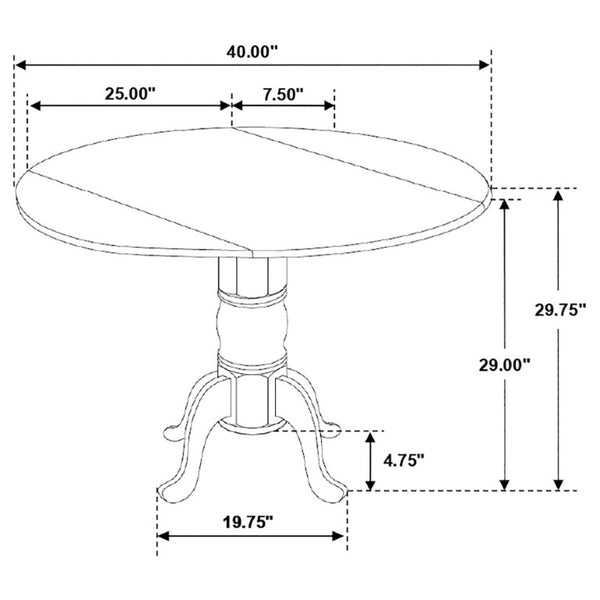 English Elm Natural Hardwood Drop Leaf Pedestal Dining Table for Cozy Breakfast Nooks B2777S00016