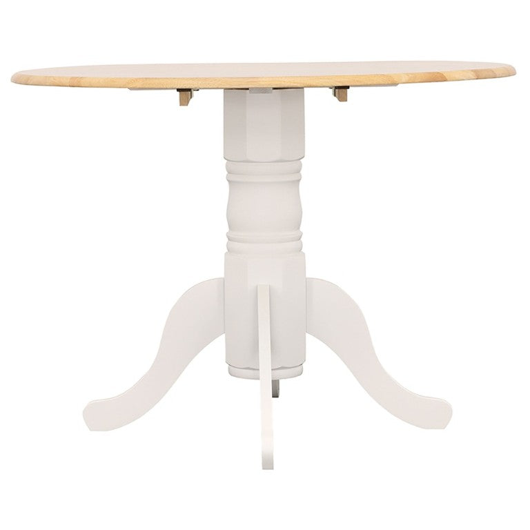 English Elm Natural Hardwood Drop Leaf Pedestal Dining Table for Cozy Breakfast Nooks B2777S00016