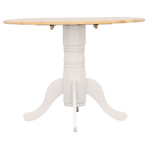 English Elm Natural Hardwood Drop Leaf Pedestal Dining Table for Cozy Breakfast Nooks B2777S00016