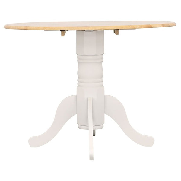 English Elm Natural Hardwood Drop Leaf Pedestal Dining Table for Cozy Breakfast Nooks B2777S00016