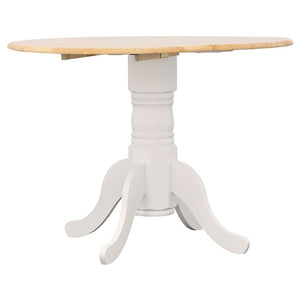 English Elm Natural Hardwood Drop Leaf Pedestal Dining Table for Cozy Breakfast Nooks B2777S00016