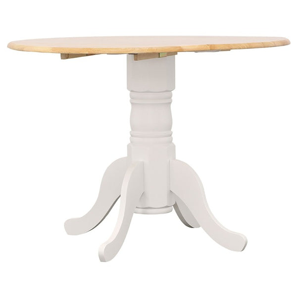 English Elm Natural Hardwood Drop Leaf Pedestal Dining Table for Cozy Breakfast Nooks B2777S00016