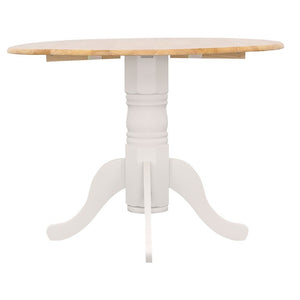 English Elm Natural Hardwood Drop Leaf Pedestal Dining Table for Cozy Breakfast Nooks B2777S00016