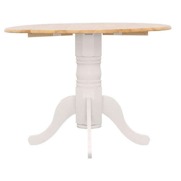 English Elm Natural Hardwood Drop Leaf Pedestal Dining Table for Cozy Breakfast Nooks B2777S00016