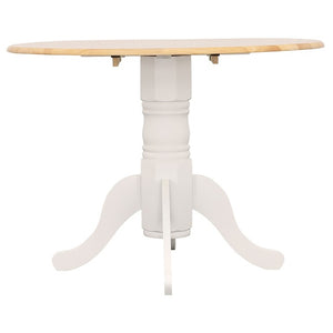 English Elm Natural Hardwood Drop Leaf Pedestal Dining Table for Cozy Breakfast Nooks B2777S00016