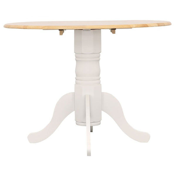 English Elm Natural Hardwood Drop Leaf Pedestal Dining Table for Cozy Breakfast Nooks B2777S00016