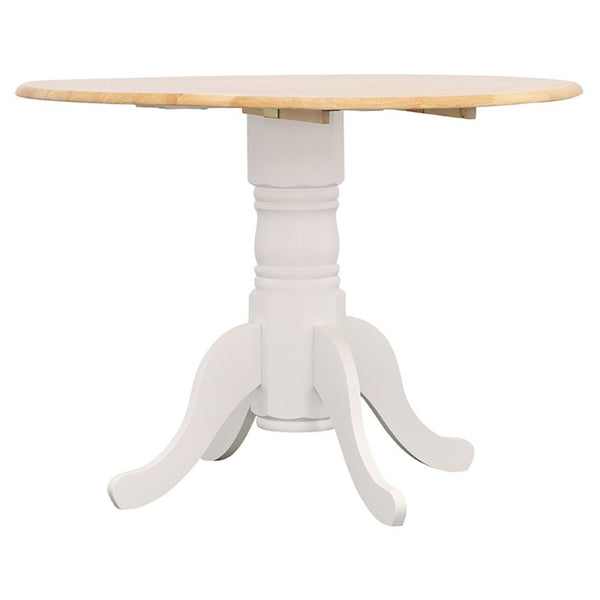 English Elm Natural Hardwood Drop Leaf Pedestal Dining Table for Cozy Breakfast Nooks B2777S00016