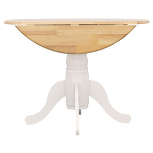 English Elm Natural Hardwood Drop Leaf Pedestal Dining Table for Cozy Breakfast Nooks B2777S00016