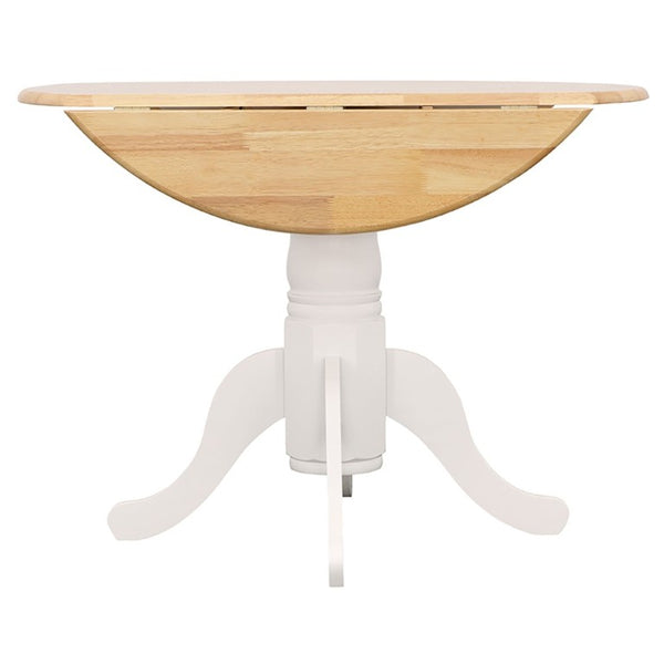 English Elm Natural Hardwood Drop Leaf Pedestal Dining Table for Cozy Breakfast Nooks B2777S00016