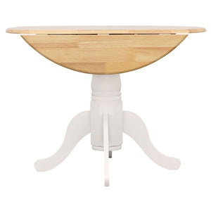 English Elm Natural Hardwood Drop Leaf Pedestal Dining Table for Cozy Breakfast Nooks B2777S00016
