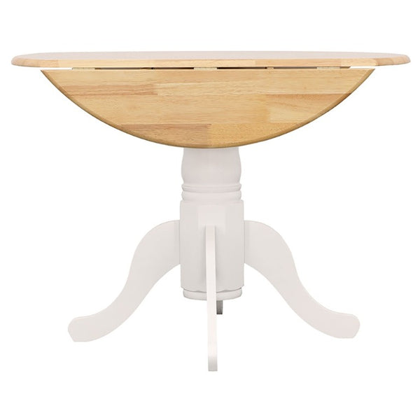 English Elm Natural Hardwood Drop Leaf Pedestal Dining Table for Cozy Breakfast Nooks B2777S00016