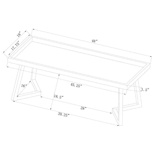 English Elm Dark Grey Velvet Tufted Bench with Polished Chrome Frame for Bedroom or Dining B2777S00017