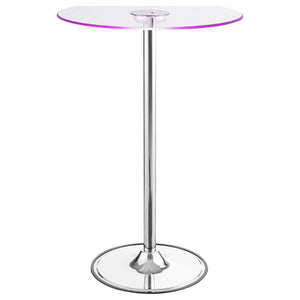 English Elm Indra Chrome Base Glass Top Bar Table with Built in Dimmable LED Ambient Light B2777S00018