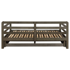 English Elm Grey Pine Daybed with Pull-Out Trundle and Storage Drawers for Guest Rooms B2777S00019