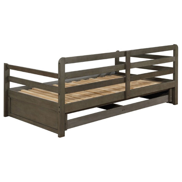 English Elm Grey Pine Daybed with Pull-Out Trundle and Storage Drawers for Guest Rooms B2777S00019