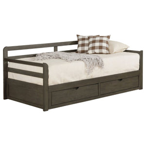 English Elm Grey Pine Daybed with Pull-Out Trundle and Storage Drawers for Guest Rooms B2777S00019