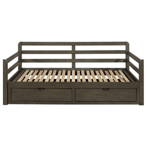 English Elm Grey Pine Daybed with Pull-Out Trundle and Storage Drawers for Guest Rooms B2777S00019