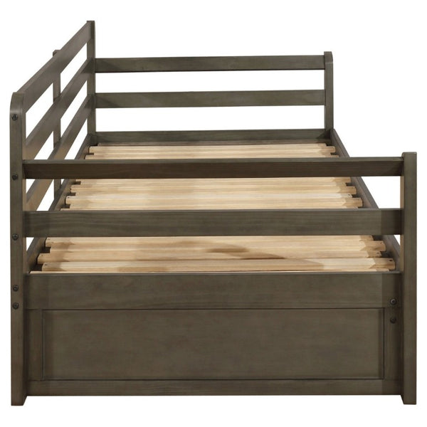 English Elm Grey Pine Daybed with Pull-Out Trundle and Storage Drawers for Guest Rooms B2777S00019
