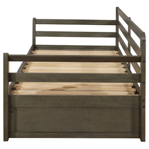 English Elm Grey Pine Daybed with Pull-Out Trundle and Storage Drawers for Guest Rooms B2777S00019