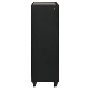 English Elm Corvina Glam Black Velvet King Bedroom Set with LED Headboard and Crystal Knobs B2777S00099