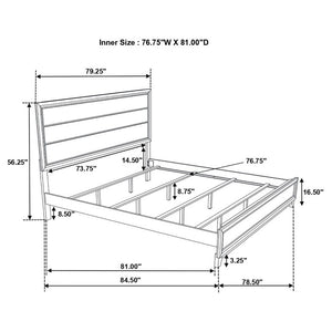 English Elm Sutter Grey Oak Panel Bedroom Set with Vertical Groove Detail and Nickel Hardware B2777S00108
