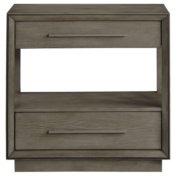 English Elm Sonora Eastern King Bedroom Set Grid Tufted Headboard Taupe Oak Panel Bed B2777S00149