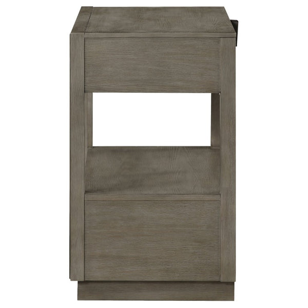 English Elm Sonora Eastern King Bedroom Set Grid Tufted Headboard Taupe Oak Panel Bed B2777S00149