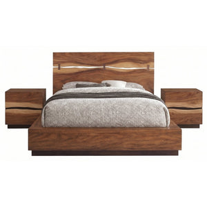 English Elm Ashcombe Queen Storage Bed Set Smoky Walnut Live Edge Organic Modern Bedroom B2777S00231