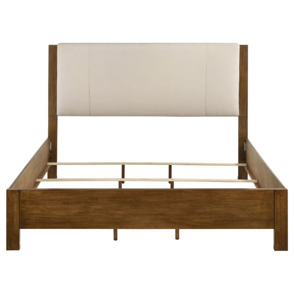 English Elm Ashcourt Modern Rustic Eastern King Bedroom Set with Upholstered Panel Bed and Brass Pulls B2777S00237