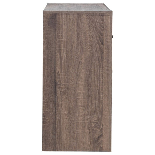English Elm Kingsley Barrel Oak Queen Bedroom Set with Platform Bed Dresser and Storage Chest B2777S00242