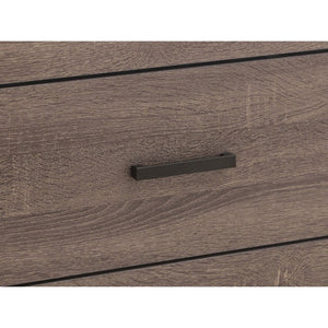 English Elm Kingsley Barrel Oak Queen Bedroom Set with Platform Bed Dresser and Storage Chest B2777S00242