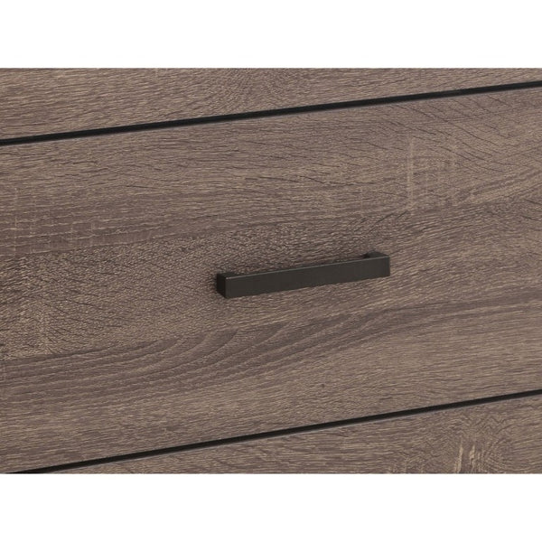 English Elm Kingsley Barrel Oak Queen Bedroom Set with Platform Bed Dresser and Storage Chest B2777S00242