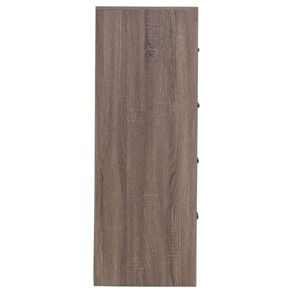 English Elm Kingsley Barrel Oak Queen Bedroom Set with Platform Bed Dresser and Storage Chest B2777S00242