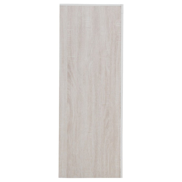 English Elm Kingsley Coastal White Queen Bedroom Set with Slatted Headboard and Bronze Pulls B2777S00244
