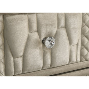 English Elm Provence Queen Bedroom Set Velvet Tufted Wingback Glam LED Accent 3 Piece Suite B2777S00283