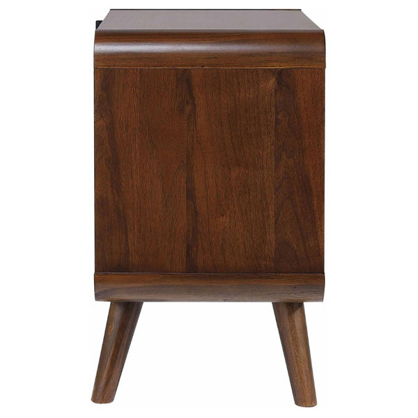 English Elm Wren Dark Walnut Queen Bedroom Suite with Square Tufted Headboard and USB Charging B2777S00318
