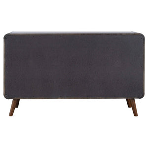 English Elm Wren Mid-Century Eastern King Bedroom Set with Walnut Veneer and Tufted Headboard B2777S00320