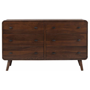 English Elm Wren Mid-Century Eastern King Bedroom Set with Walnut Veneer and Tufted Headboard B2777S00320