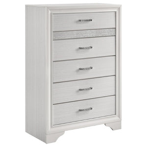 English Elm Isadora Glam 3-Piece Full Bedroom Set with Crystal Pulls and Glitter Accent Panels B2777S00385