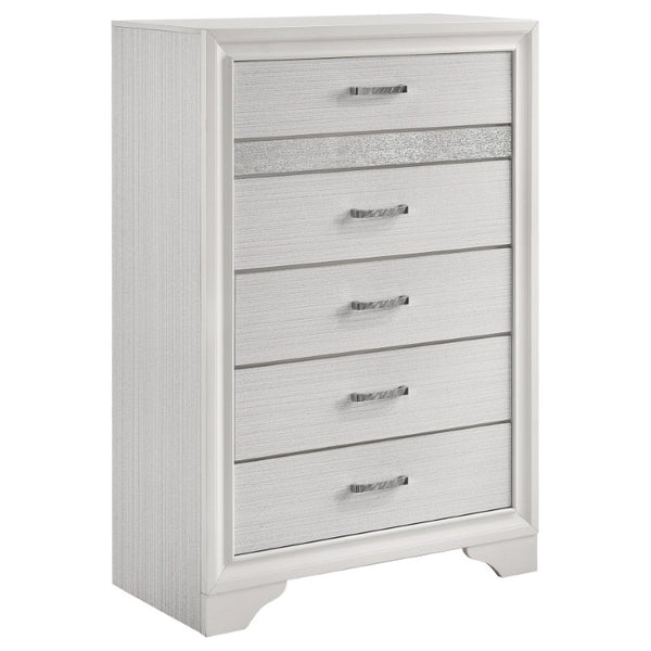 English Elm Isadora Glam 3-Piece Full Bedroom Set with Crystal Pulls and Glitter Accent Panels B2777S00385