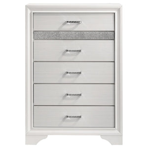 English Elm Isadora Glam 3-Piece Full Bedroom Set with Crystal Pulls and Glitter Accent Panels B2777S00385