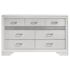 English Elm Isadora Glam 3-Piece Full Bedroom Set with Crystal Pulls and Glitter Accent Panels B2777S00385