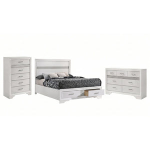 English Elm Isadora Glam 3-Piece Full Bedroom Set with Crystal Pulls and Glitter Accent Panels B2777S00385
