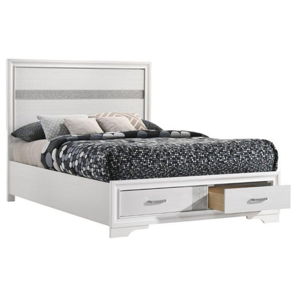 English Elm Isadora Glam 3-Piece Full Bedroom Set with Crystal Pulls and Glitter Accent Panels B2777S00385