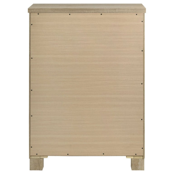 English Elm Cedarvale Rustic Modern Eastern King Bedroom Set with Weathered Oak Grain and Bronze Hardware B2777S00394