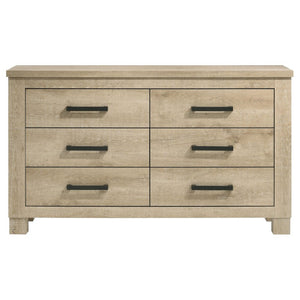 English Elm Cedarvale Rustic Modern Eastern King Bedroom Set with Weathered Oak Grain and Bronze Hardware B2777S00394