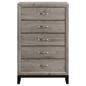 English Elm Sutter Eastern King Panel Bed Set with Grooved Panels Nickel Hardware and Ample Storage B2777S00400