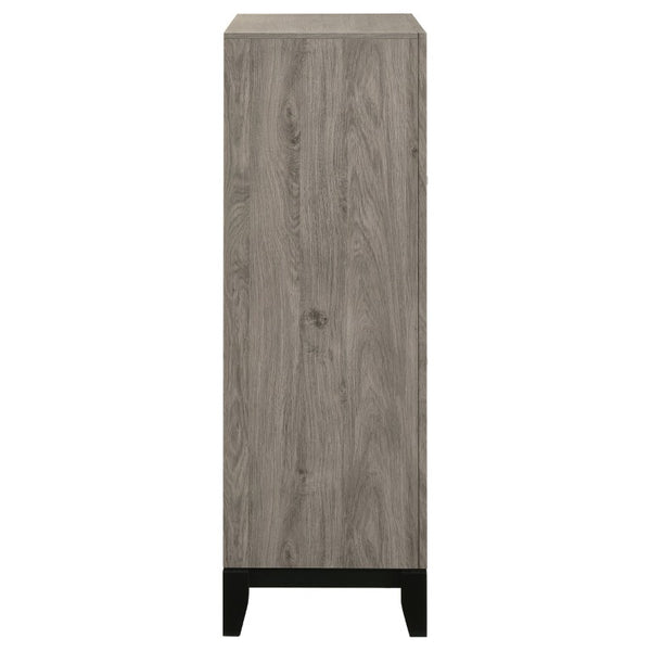 English Elm Sutter Eastern King Panel Bed Set with Grooved Panels Nickel Hardware and Ample Storage B2777S00400